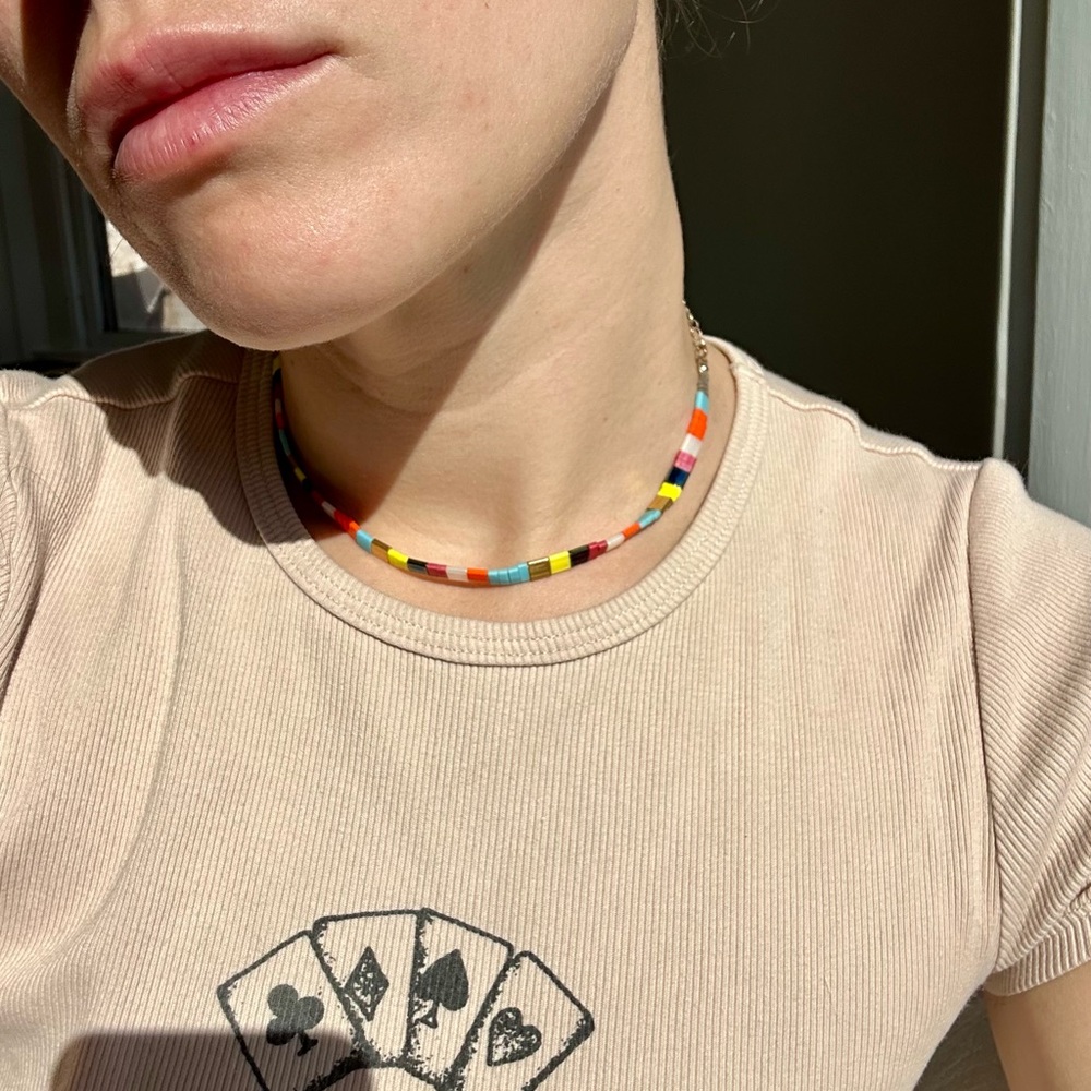 Colorful Beaded Choker Necklace